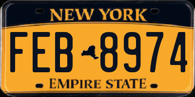 NY license plate FEB8974