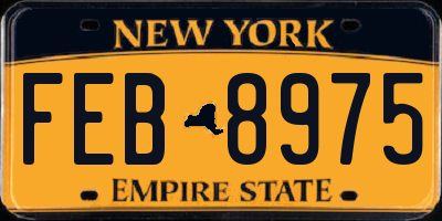 NY license plate FEB8975