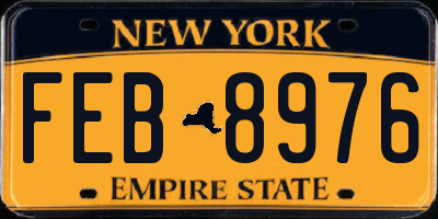 NY license plate FEB8976