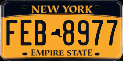NY license plate FEB8977