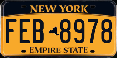 NY license plate FEB8978