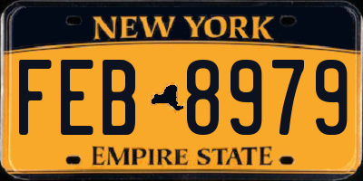 NY license plate FEB8979