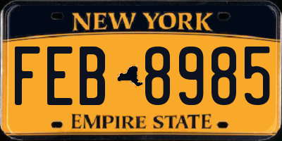 NY license plate FEB8985