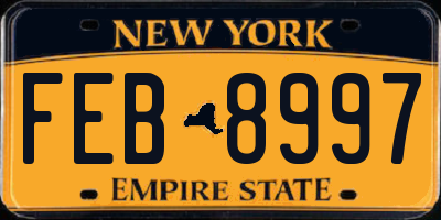 NY license plate FEB8997