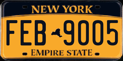 NY license plate FEB9005