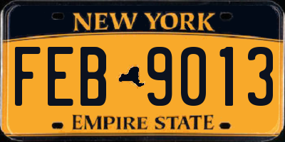 NY license plate FEB9013