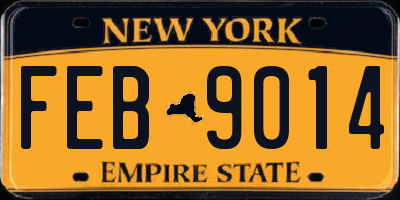 NY license plate FEB9014