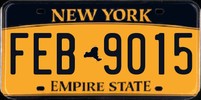 NY license plate FEB9015