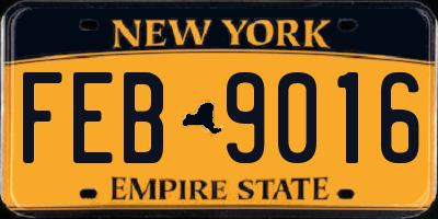 NY license plate FEB9016