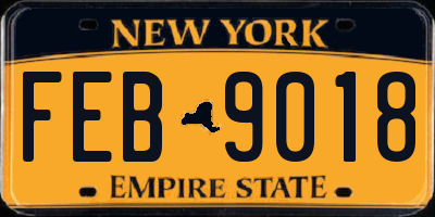 NY license plate FEB9018