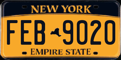 NY license plate FEB9020