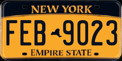 NY license plate FEB9023