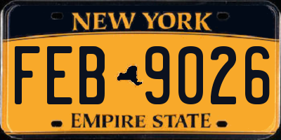 NY license plate FEB9026