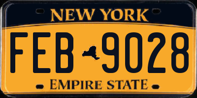 NY license plate FEB9028