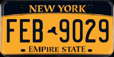 NY license plate FEB9029