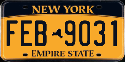 NY license plate FEB9031