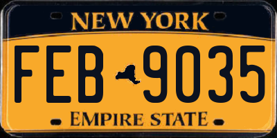 NY license plate FEB9035