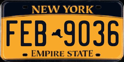 NY license plate FEB9036