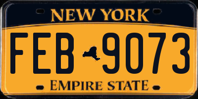 NY license plate FEB9073