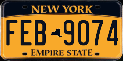 NY license plate FEB9074