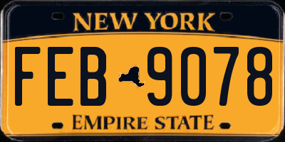 NY license plate FEB9078