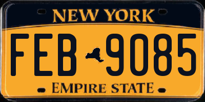 NY license plate FEB9085