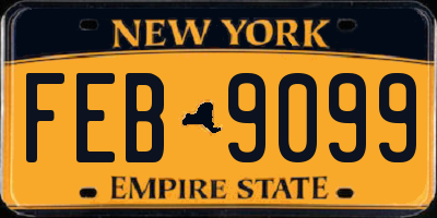 NY license plate FEB9099