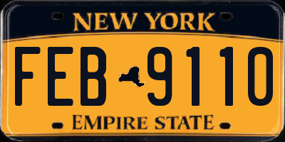 NY license plate FEB9110