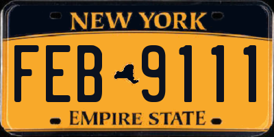NY license plate FEB9111