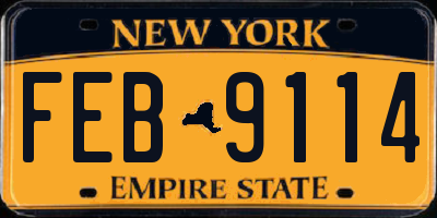 NY license plate FEB9114
