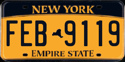 NY license plate FEB9119