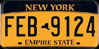NY license plate FEB9124