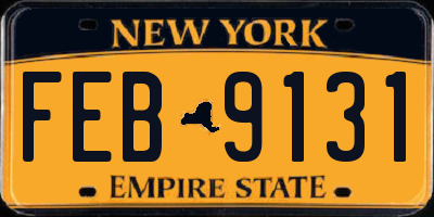 NY license plate FEB9131