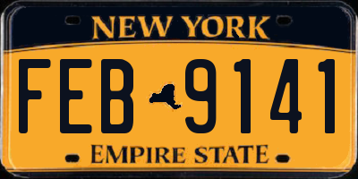 NY license plate FEB9141