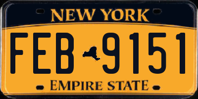 NY license plate FEB9151