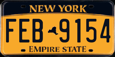 NY license plate FEB9154