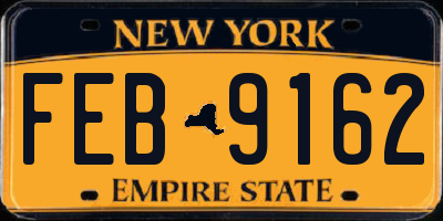 NY license plate FEB9162