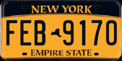 NY license plate FEB9170