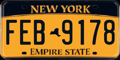 NY license plate FEB9178
