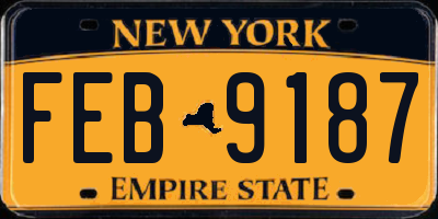 NY license plate FEB9187