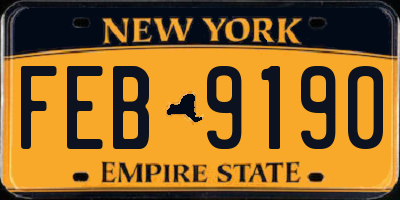 NY license plate FEB9190