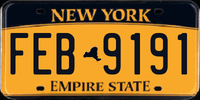 NY license plate FEB9191