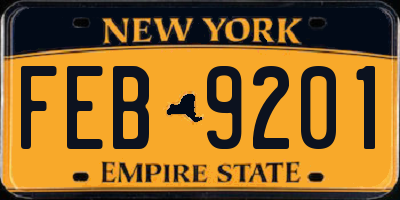 NY license plate FEB9201