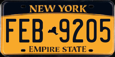 NY license plate FEB9205