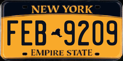 NY license plate FEB9209
