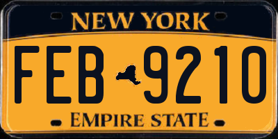 NY license plate FEB9210