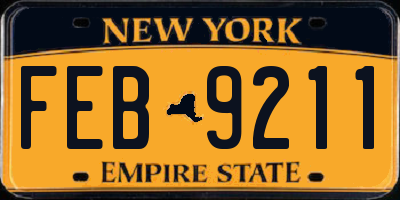NY license plate FEB9211