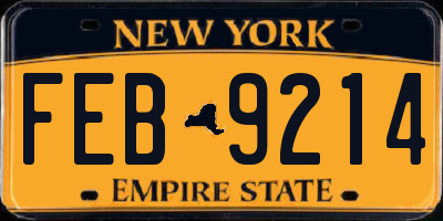 NY license plate FEB9214