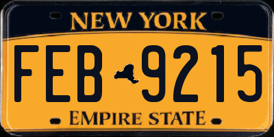NY license plate FEB9215