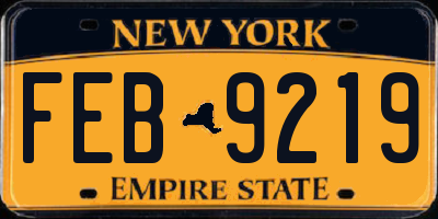 NY license plate FEB9219